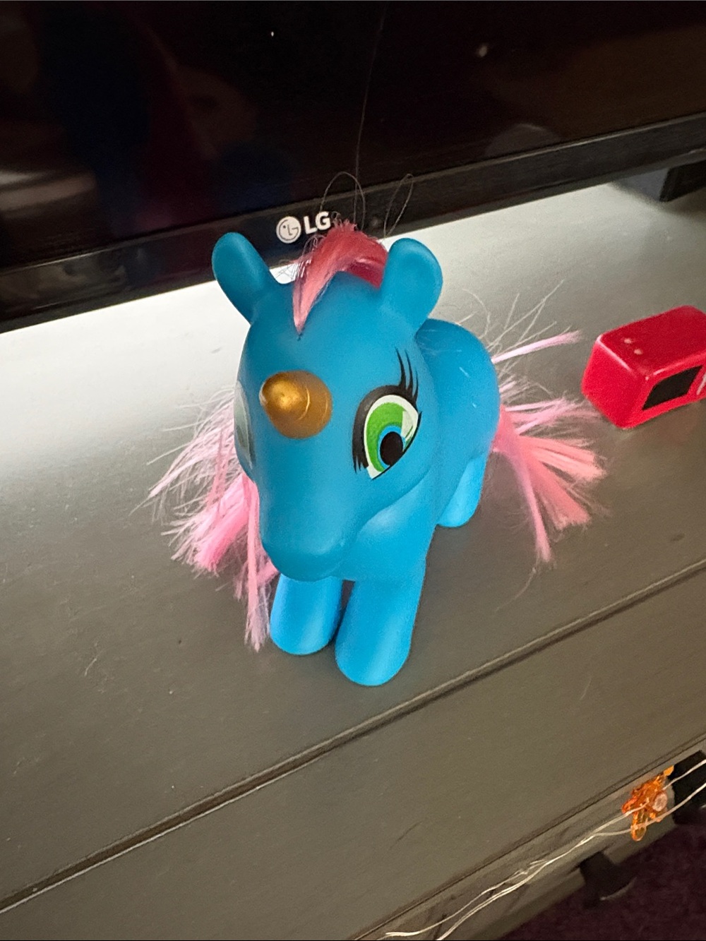 Vintage My Little Pony Blue Unicorn 🦄 Toy with Pink Mane